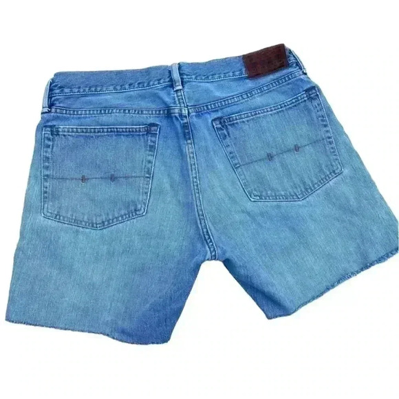 Polo R. Lauren Boyfriend Classic Fit Med Wash Faded Cutoff Jean Shorts Size 35 - Picture 1 of 14